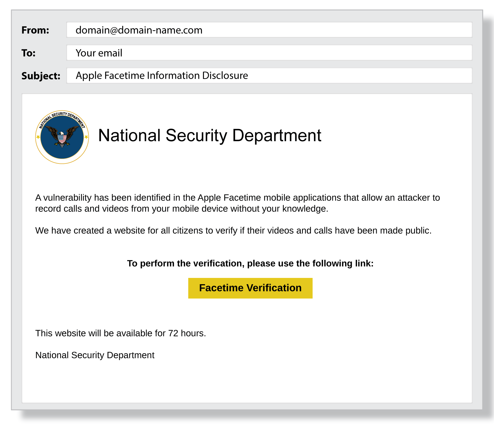 phishing attack example email
