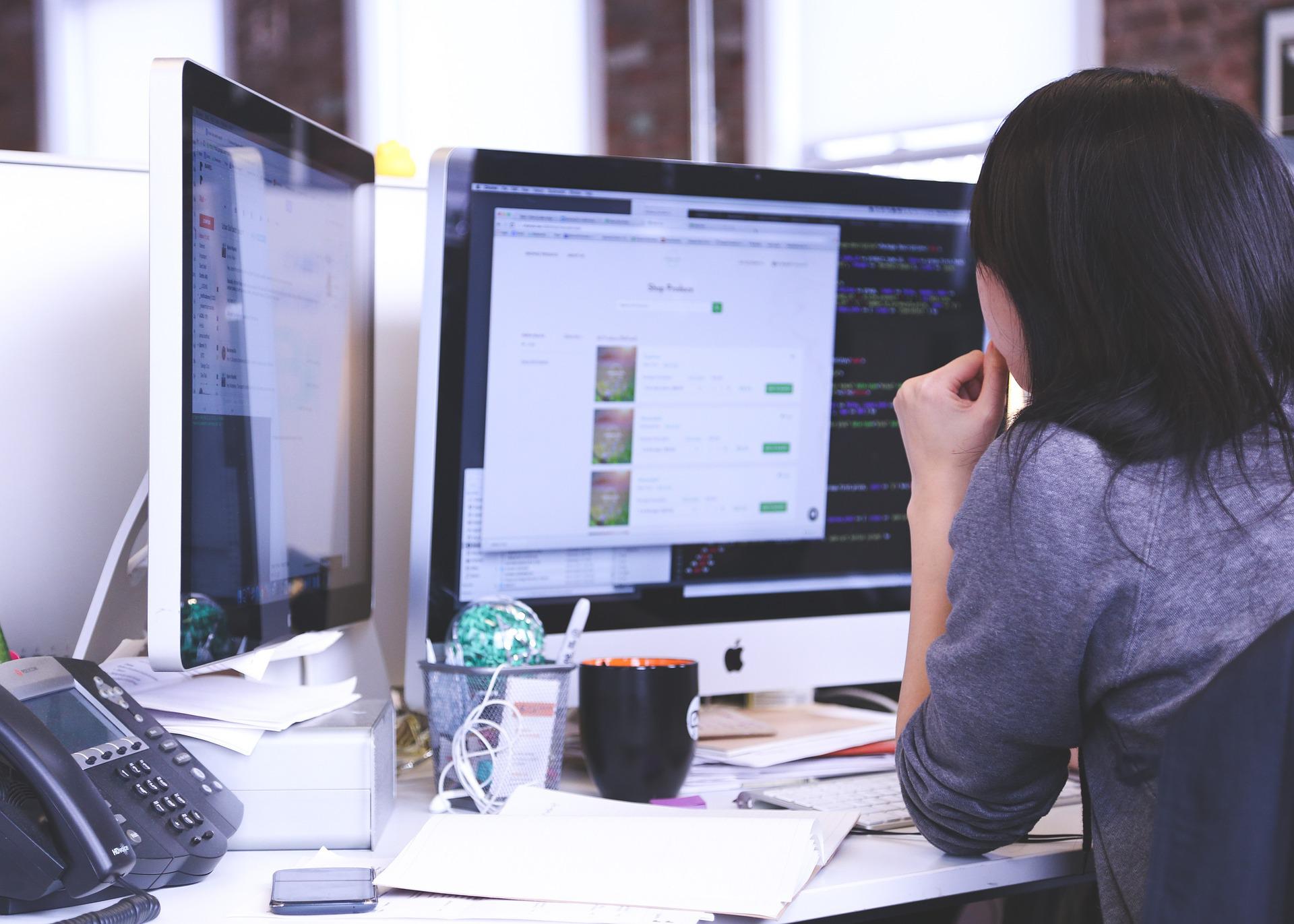 woman working at her computer